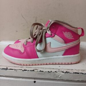 Nike Air Jordan 1 Retro Mid Size 1Y “Fierce Pink/Barbie” FD8781-116 Preowned
