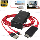For iPhone iPad 1080P HDMI Mirroring AV Cable Phone to TV HDTV Adapter Sync Cord