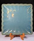 Roscher Hobnail Square Dinner Plate Replacement Stoneware Blue