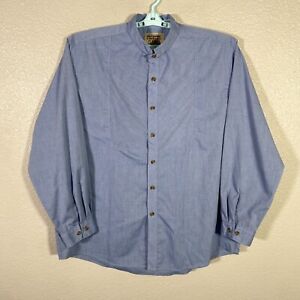 Frontier Classics Shirt Mens Large Button Up Band Collar Western Long Sleeve