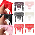 Mens Sexy Sissy Lace Frilly T-back Thongs Underwear Gay Skirted with Garter Belt