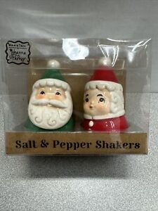 Johanna Parker Christmas Mr & Mrs. Claus Salt Pepper Shakers Santa Red Green