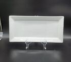 Crate and Barrel White Cambridge Appetizer Tray Rectangle Plate 