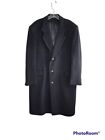 DiSilver Cashmere Italian Black Overcoat Classic Winter Trench Coat Men’s 44R