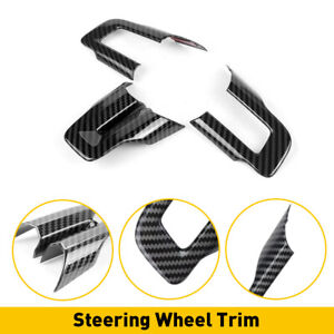 Interior Steering Wheel Cover Trim For Ford Mustang 15+ Accessories Carbon Fiber