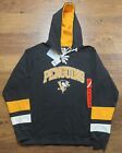 NWT NHL Pittsburgh Penguins Lace Up Pullover Sweatshirt Hoodie Mens Medium