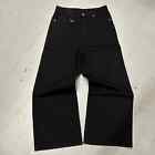 Vintage Baggy Y2k Urban Wide Leg Solid Black Denim Skater Jeans Mens W34