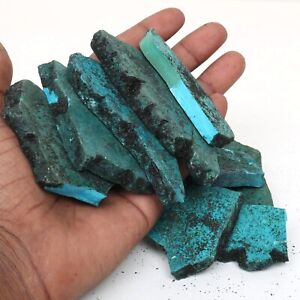Natural Blue Turquoise Rough Slab Stones 1000 Ct. Lot + 1 Faceted Gemstone Free