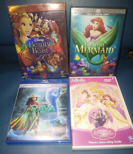 Disney Princess DVD Lot: Ariel, Belle, Raya & Disney Princess Dance Along Studio