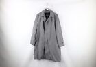 Vtg 70s Streetwear Mens 38S Distressed Trench Coat Rain Jacket Houndstooth USA