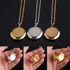 Stainless Steel Photo Frames Open Locket Round Pendant Necklace Women Jewelry