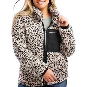 KanCan faux fur animal print fleece jacket - Small