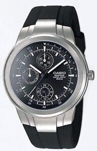 Casio Edifice Men's Quartz Multi-Function Black Rubber Band 41mm Watch EF305-1AV