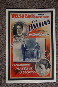 Harry Houdini magician poster #8 1894 Exchanging Places in Three Seconds