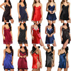 Sexy-Lingerie-Women-Silk-Satin-Lace-Robe-Dress-Babydoll--Nightgown-Sleepwear-US