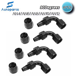 4pcs 4/6/8/10/12 AN 90 Degree  For CPE Fuel Hose Swivel Hose End Fitting Adaptor