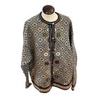 VTG Woolrich XL Wool Button Cardigan Nordic Floral Sweater Women’s Pre-owned