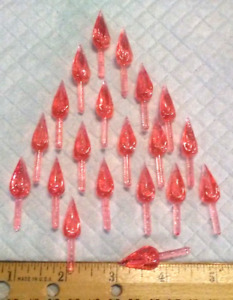 20 VINTAGE PINK GLITTER BULBS Ceramic Christmas Tree Lights Pegs
