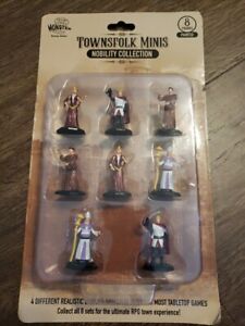 Townsfolk Mini Fantasy Figures - Nobility Class - 8pc Hand-Painted Miniatures