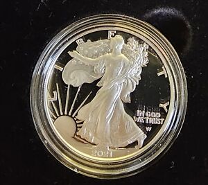 2021 W Proof Silver Eagle coin in OGP with COA - TYPE 2