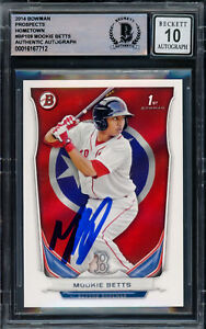 Mookie Betts Autographed 2014 Bowman State & Hometown RC Gem 10 Auto Beckett