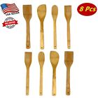 8 Pc Wooden Spoon Spatula Bamboo Set Kitchen Utensil Cooking Mix Non-Stick Tools