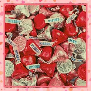 Hershey Kisses, Bulk, Individually Wrapped in Red, Pink and White Foil, Great...