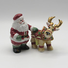 FITZ AND FLOYD DEAR SANTA SALT AND PEPPER SHAKERS NEW