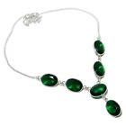 Brazil Green Tourmaline Gemstone 925 Silver Superb Jewelry Necklace 18