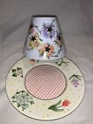 Yankee Candle Set Spring Flowers Jar Candle Topper Shade and Plate