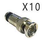 10 Pack Lot BNC Male Waterproof Compression Connector for RG6 Coax Cable CCTV