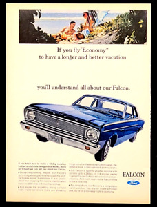 Blue Ford Falcon Original 1966 Vintage Print Ad