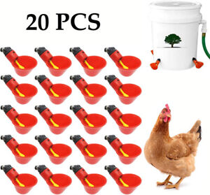 20Pcs Chicken Poultry Water Cups, Automatic Waterer for DIY Poultry Quail Duck