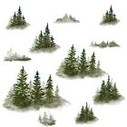 Watercolor Wall Decals Peel and Stick Large Tree Wall Sticker Pine Tree