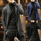 Mens Winter Coat Warm Outwear Knitted Sweater Long Sleeve Cardigan Jacket Trench
