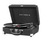 Vintage 3-Speed Bluetooth Portable Suitcase Record Player With Built Speakers BK