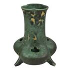 Teco Vintage Arts And Crafts Pottery Charcoaled Matte Green Ceramic Vase 115