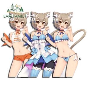 EARLFAMILY 5.1”Hentai Femboy Furry Anime Car Sticker Windshield Bumper DIY Decal