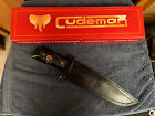 Cudeman 8” Stainless Steel Bowie hunting knife black ABS Leather Sheath Spain