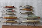 Lot of 10 Rebel Jointed Jerkbaits, Different Sizes and Color Patterns