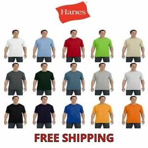 Hanes Men's Heavy 100% Cotton Comfort Soft Pocket T-Shirt Tee S-3XL 5590