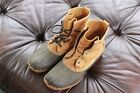 LL BEAN Thinsulate Brown Leather Lace Up Duck Bean Boots Size 9 M