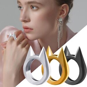 Silver Cute Pet Cat Ears Ring Women Jewellery Gift Unisex Acctndok SparkForce
