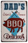 Dad's Bbq Delicious Metal Tin Sign Vintage Art Poster Plaque Kitchen Home Wall D