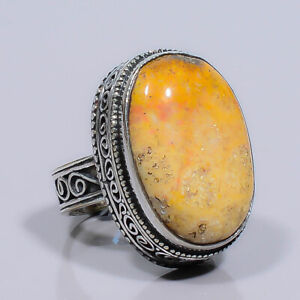 Bumble Bee Jasper- Indonesia 925 Sterling Silver Fine Art Ring s.7.5 T17