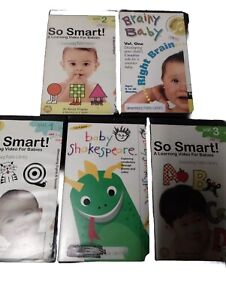 Baby Education VHS Lot of 5 Ex Library Brainy Shakespeare So Smart 3 Volumes