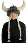 ADULT SPACE VIKING HELMET HAT HEADPIECE WITH BRAIDS COSTUME ACCESSORY GC7051
