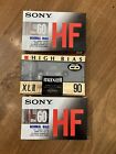 Vintage Blank Cassette Lot Of 3 Maxell XLII 90 High Bias Sony HF60 New Sealed