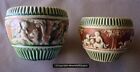 2 pcs Roseville Donatello Vintage Art Pottery Cherub Ceramic Planter Jardiniere