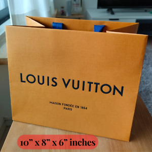 LOUIS VUITTON 10” x 8” X 6” Authentic Paper Gift/Shopping Bag Small Tote Orange